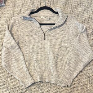 RD Style Gray Quarter-Zip Ribbed Sweater – Size xSmall